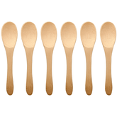 Kit de 6 Mini Colheres de Bambu Natural