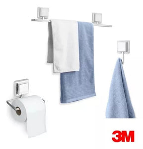 Kit de Banheiro 3M em Aço Cromado - 3 Peças