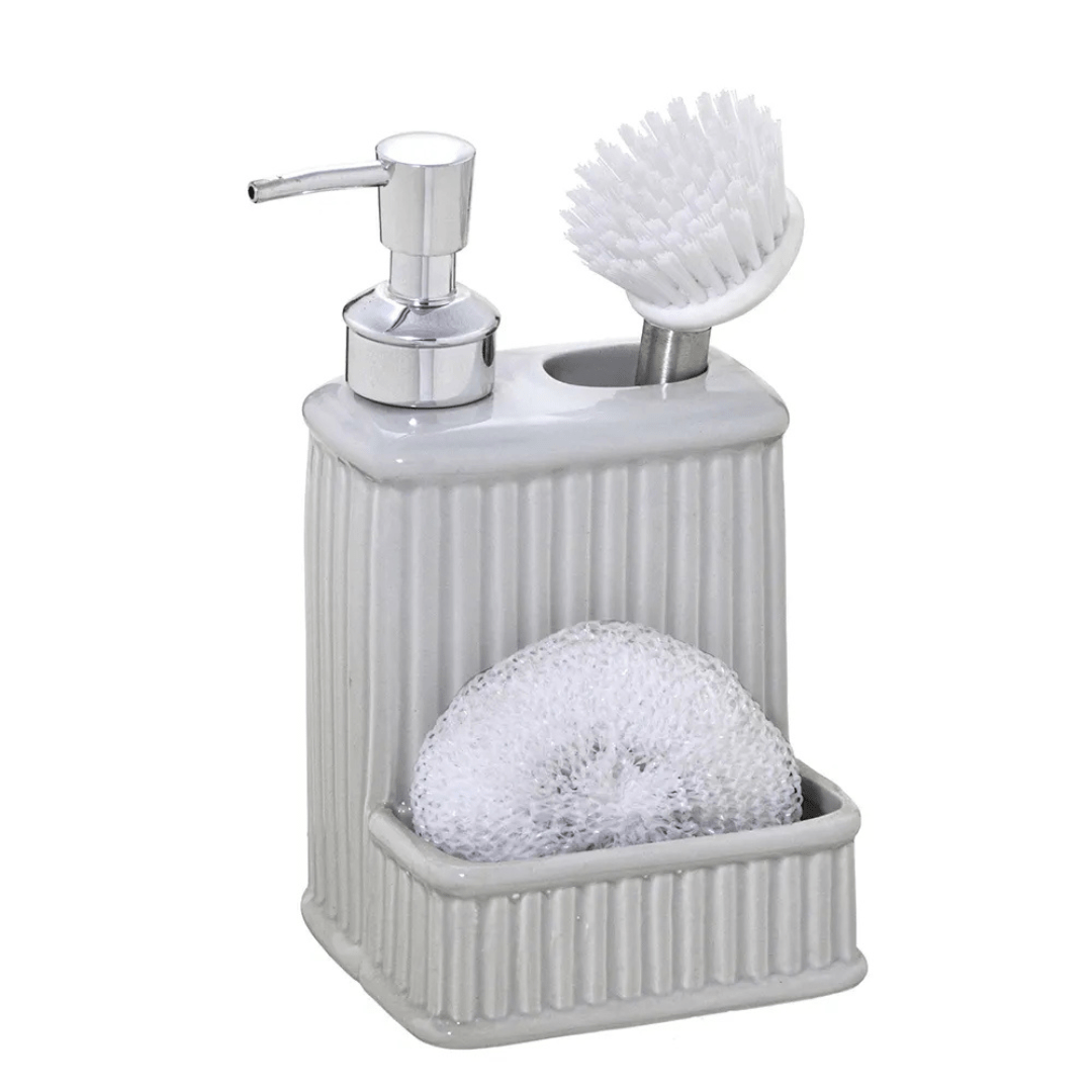 Kit Dispenser com Esponja Cinza 19cm