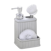Kit Dispenser com Esponja Cinza 19cm
