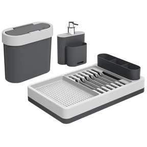 Kit Flat para Cozinha Cinza 3 Peças