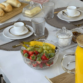 Kit Fondue 11 Peças com Bowl de Cristal Martelado