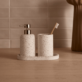 Kit para Banheiro Acessórios em Cimento Branco 3 Peças