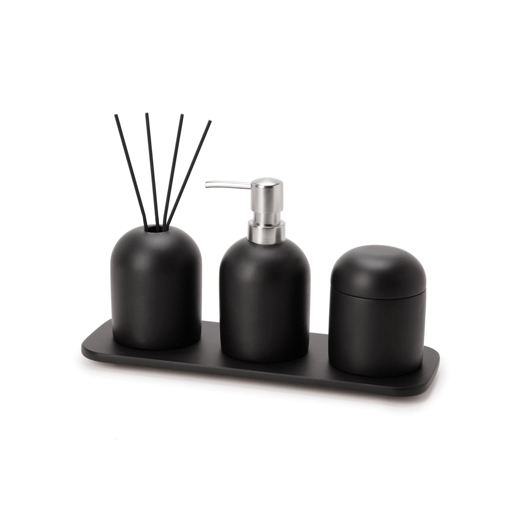 Kit para Banheiro em Cimento Preto 4 Peças