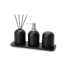 Kit para Banheiro em Cimento Preto 4 Peças