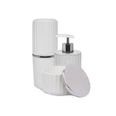 Kit para Banheiro Groove Branco - 3 Peças
