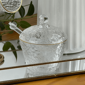Kit Mesa Posta Cristal Martelado Petra 4 Peças