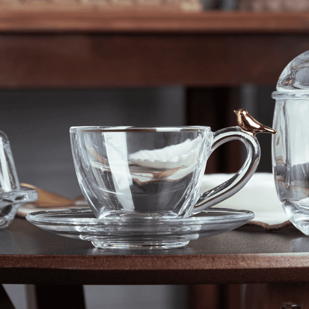 Kit para Mesa Posta de Cristal Golden Bird 8 Peças