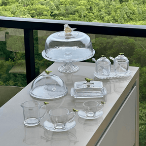 Kit para Mesa Posta de Cristal Golden Bird 8 Peças