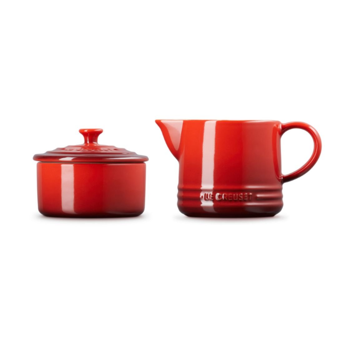 Kit Porta Creme e Açúcar Signature Cerâmica Vermelho Le Creuset