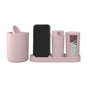 Kit Serene para Banheiro Rosa 4 Peças