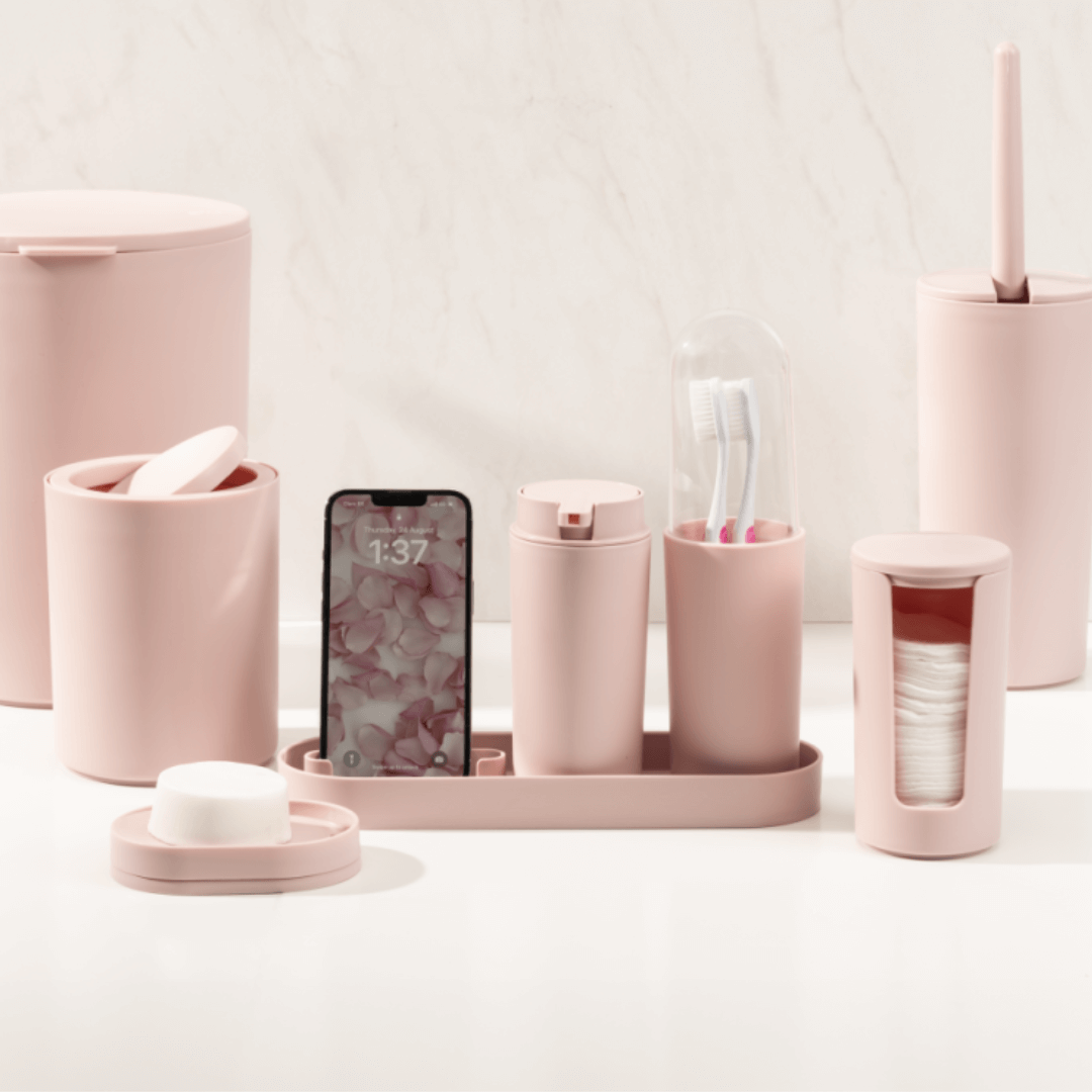 Kit Serene para Banheiro Rosa 4 Peças