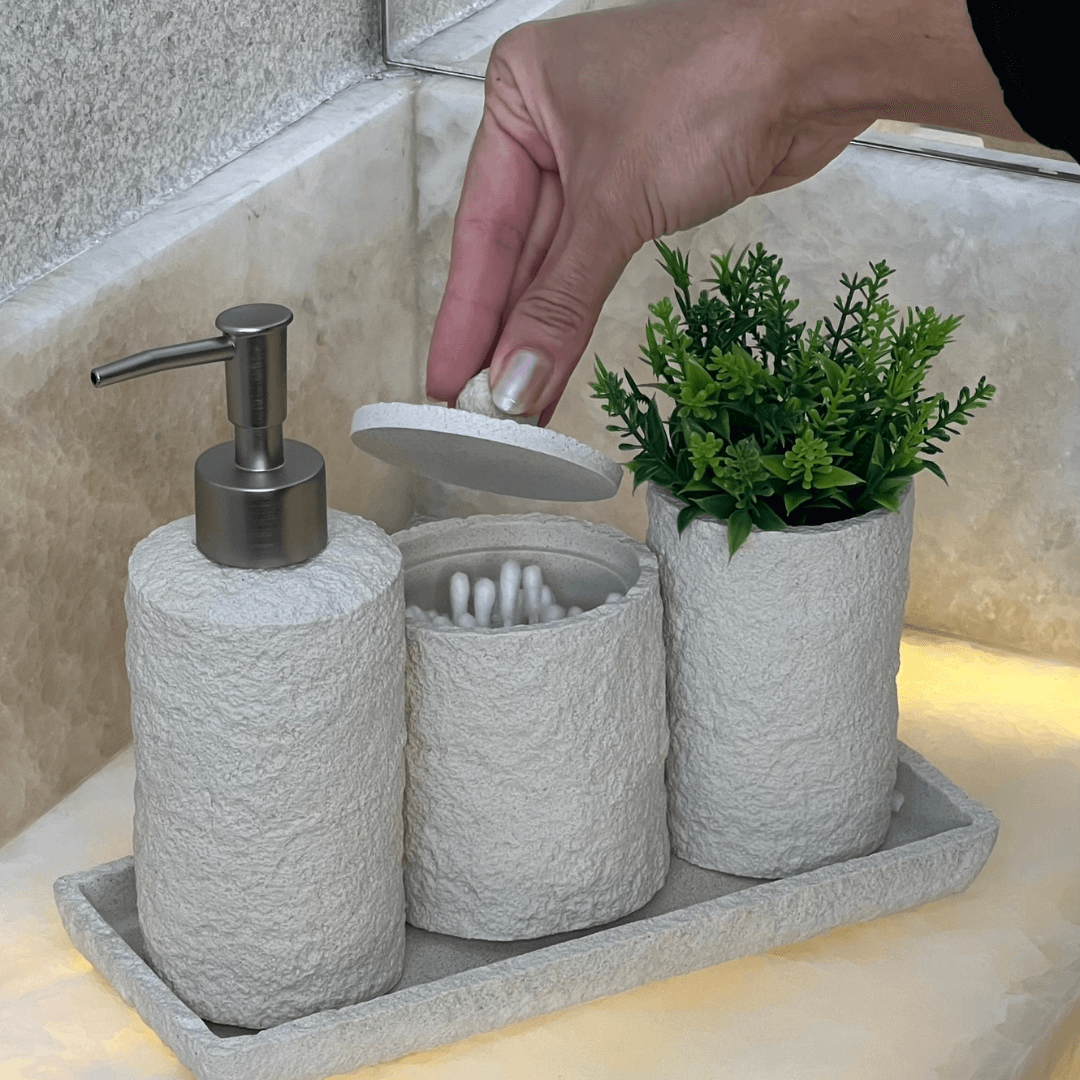 Porta Sabonete Liquido em Polirresina Branco 18,5cm