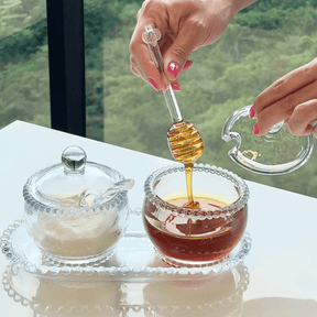 Kit Mesa Posta Cristal Pearl Bolinha 6 Peças