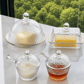 Kit Mesa Posta Cristal Martelado Petra 4 Peças
