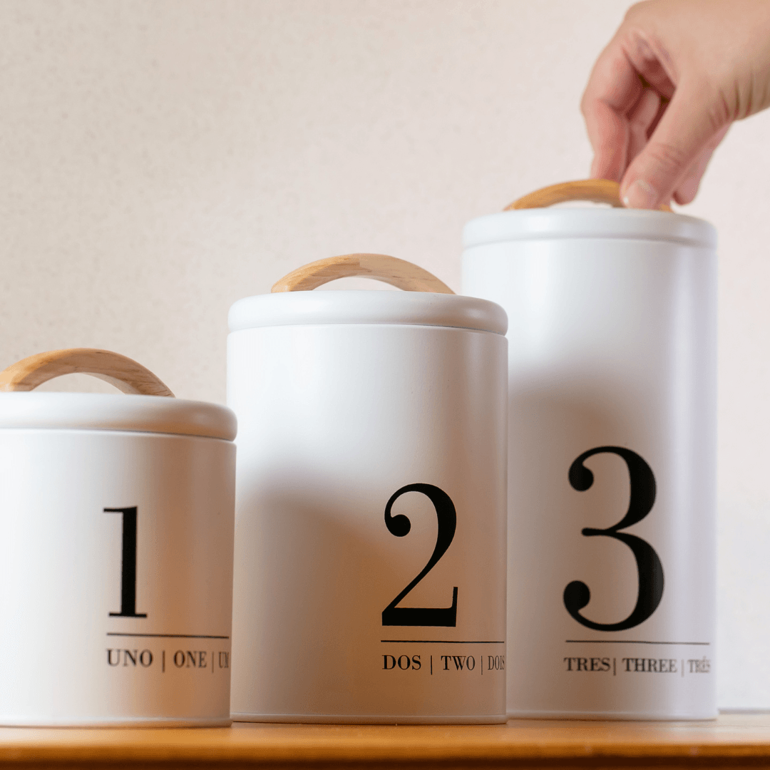 Lata Porta Condimentos Metalla N3 Branco 1,7 Litros