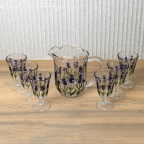 Kit Mesa Posta de Cristal Lavanda 15 Peças