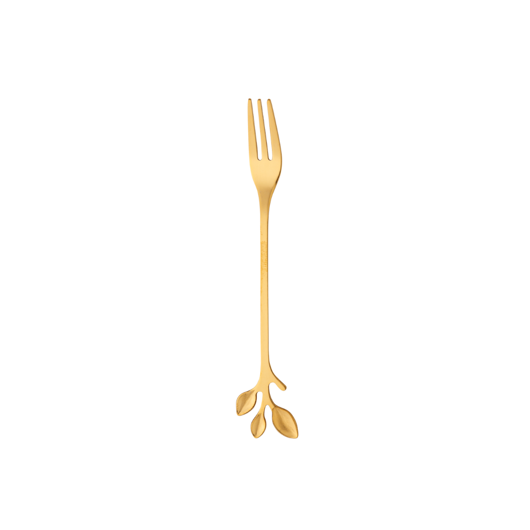 Jogo 6 Talheres Leaves Inox Dourado