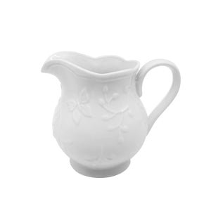 Leiteira Butterfly Flower Porcelana New Bone Branca 250ml