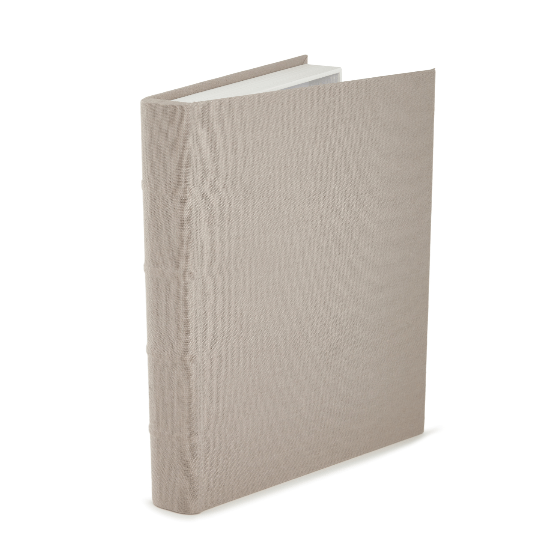 Livro Caixa em MDF e Linho Off White 31cm