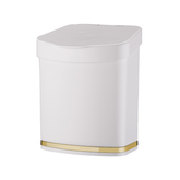 Lixeira 2,5 Litros Branco e Dourado