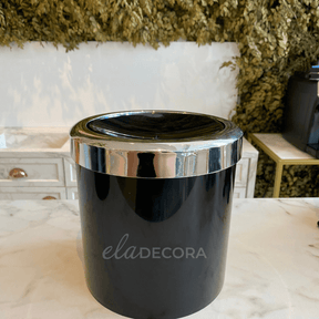 Lixeira Basculante 5 Litros Preta com Cromado