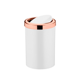 Lixeira Basculante 8 Litros Branca com Rose Gold