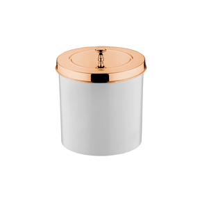 Lixeira Branca com Tampa Rose Gold 5 Litros