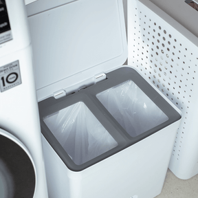 Lixeira de Pedal Trium Duplo Compartimento Branco 20 Litros