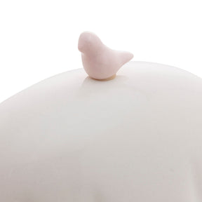 Manteigueira com Tampa em Porcelana Birds Branca 16cm