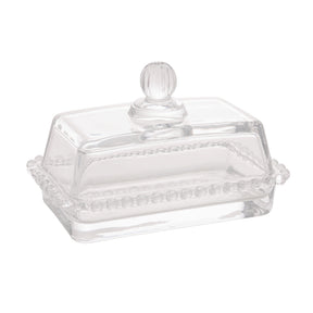 Manteigueira Cristal de Chumbo com Tampa Pearl 17cm x 10,5cm x 10cm