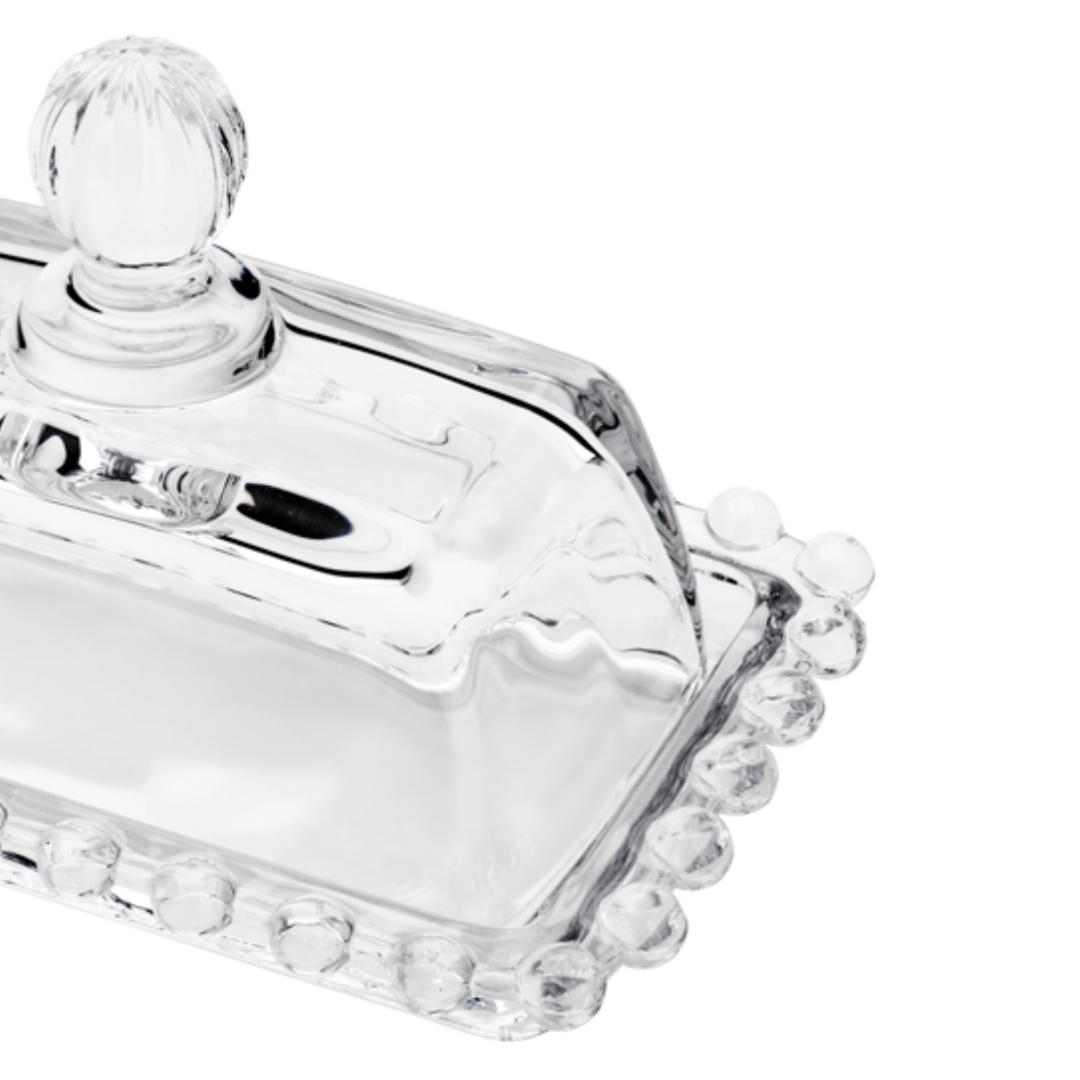 Manteigueira Cristal de Chumbo Pearl Bolinha - 14cm