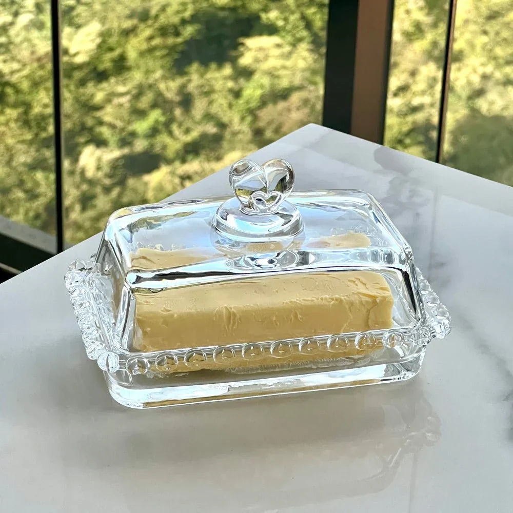 Kit para Mesa Posta de Cristal Pearl Coração 5 Peças