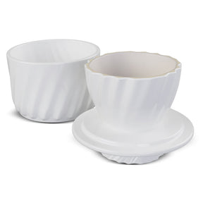 Manteigueira Francesa Twist em Cerâmica Branca 250g