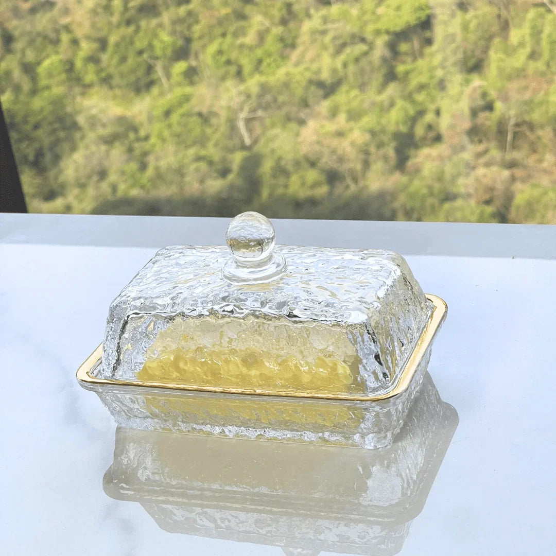 Kit para Mesa Posta de Cristal Martelado Petra 3 Peças
