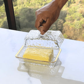 Kit para Mesa Posta de Cristal Martelado Petra 3 Peças
