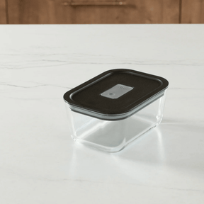Pote de Vidro Hermético com Tampa Preta Fresh Lock 725ml