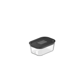 Pote de Vidro Hermético com Tampa Preta Fresh Lock 370ml