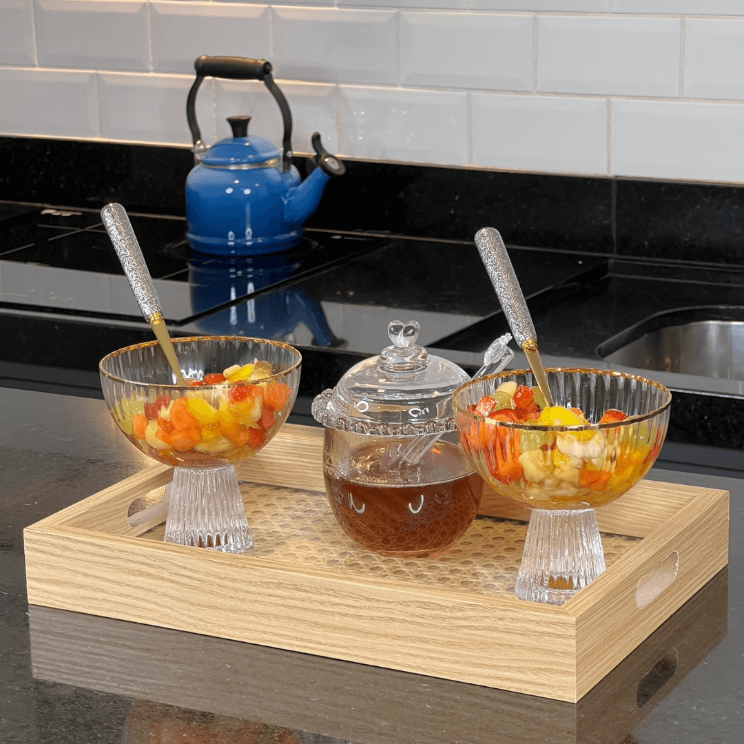 Jogo 2 Taças para Sobremesa Cristal com Fio de Ouro 200ml Lines