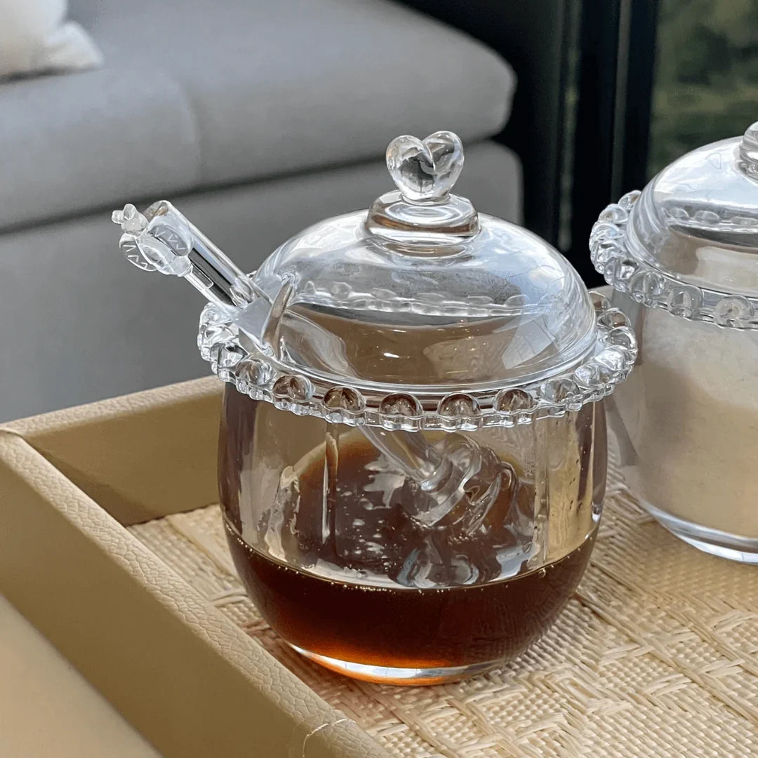 Kit para Mesa Posta de Cristal Pearl Coração 5 Peças