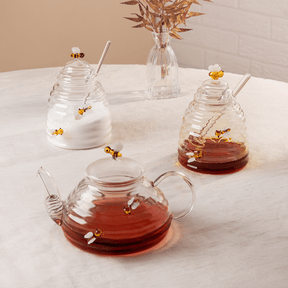 Meleira de Vidro Borossilicato com Pegador Lovely Bee Abelha 500ml
