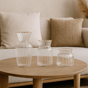 Mini Vaso com Borda Dourada P 8cm