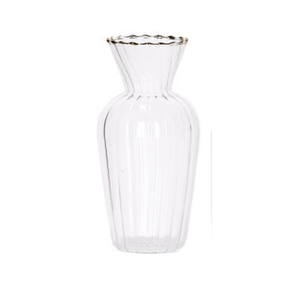 Mini Vaso com Borda Dourada G 15cm