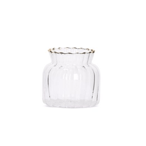 Mini Vaso com Borda Dourada P 8cm