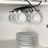 Organizador De Xícaras Para Armário De Encaixar Preto Fosco Linha Black