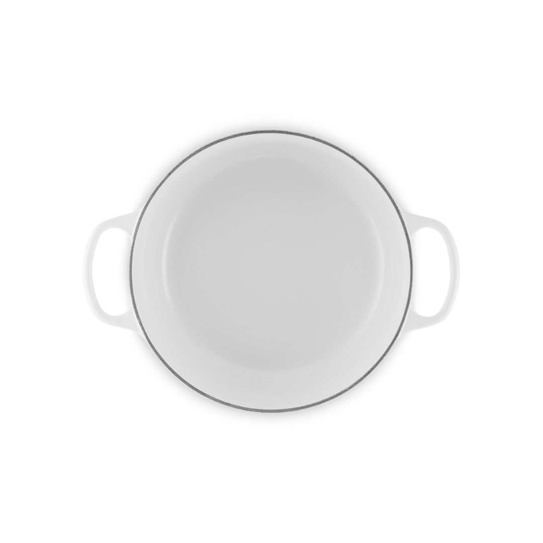 Panela Redonda Signature Branca com Pegador Dourado 26cm Le Creuset