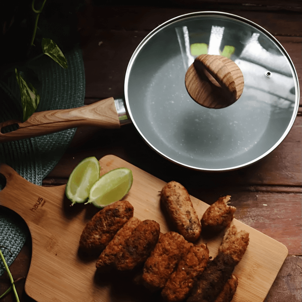 Panela Wok com Tampa Fundo de Indução Botanika Verde 3,4 Litros