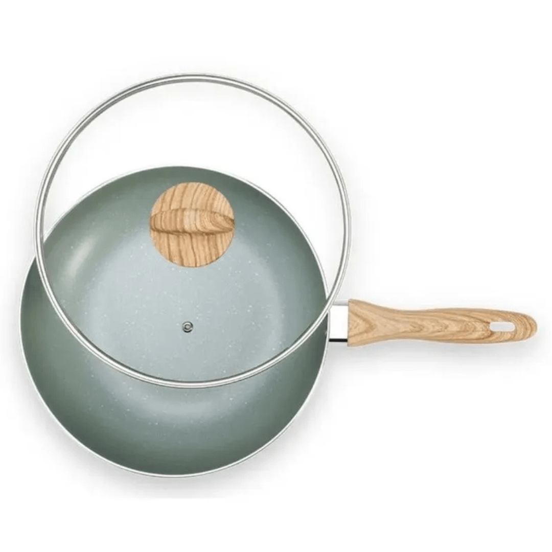 Panela Wok com Tampa Fundo de Indução Botanika Verde 3,4 Litros