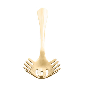 Pegador para Macarrão Positano em Aço Inox Dourado 27,5cm