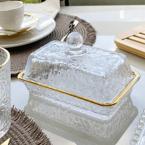 Kit para Mesa Posta de Cristal Martelado Petra 3 Peças
